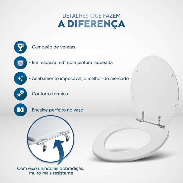 Assento Sanitário Avalon Bone (bege Claro) para Vaso Ideal Standard - Imagem 3