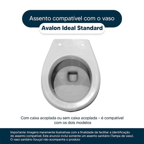 Assento Sanitário Avalon Bone (bege Claro) para Vaso Ideal Standard - Imagem 4