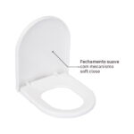 Assento Sanitário Carrara Duna Polipropileno Fechamento Suave Branco Sensea - Imagem 4