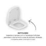 Assento Sanitário com Softclose Fit Plus  Branco Brilhante - Celite - Imagem 7