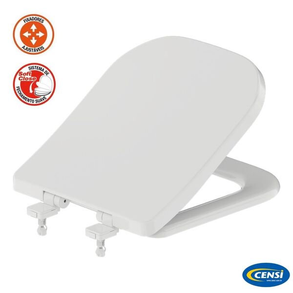Assento Sanitário Deca Modelo Quadra Polo Unic Soft Close Branco Censi - Imagem 3
