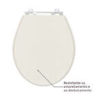 Assento Sanitário Formatos Ravena Targa Izy e Studio com Fechamento Comum Oval MDF Creme Sicmol - Imagem 2