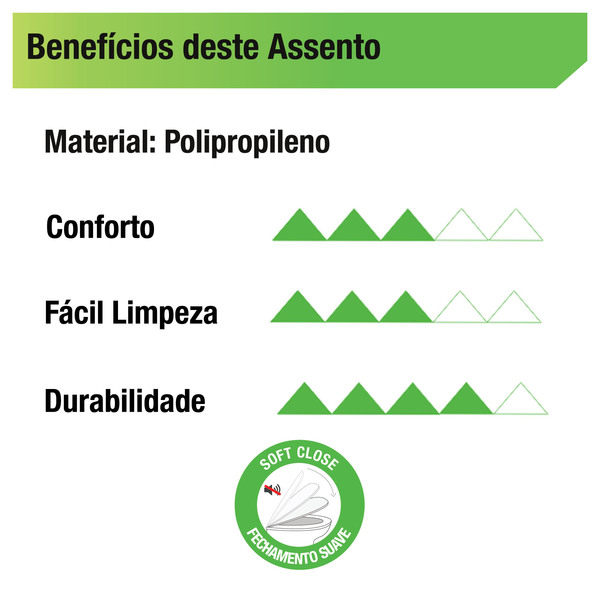 Assento Sanitário Monte Carlo Polipropileno Creme Fechamento Suave Tupan - Imagem 7