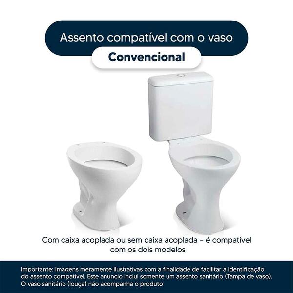 Assento Sanitario Laqueado Convencional Oval Bone para Vaso Ideal Standard Standard - Imagem 4