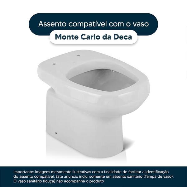 Assento Sanitário Laqueado Monte Carlo Branco para Vaso Deca - Imagem 4