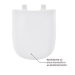 Assento Sanitário Lille Etna Polipropileno Fechamento Suave Branco Sensea - Imagem 2