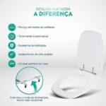 Assento Sanitário Poliéster Monte Carlo Branco para Vaso Deca - Imagem 3
