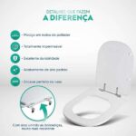Assento Sanitário Poliéster Vogue Plus Branco para Vaso Deca 1.6gpf 6lpf - Imagem 3