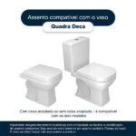 Assento Sanitário Quadra Branco para Vaso Deca - Imagem 4