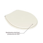 Assento Sanitário Formatos Ravena Targa Izy e Studio com Fechamento Comum Oval MDF Creme Sicmol - Imagem 3