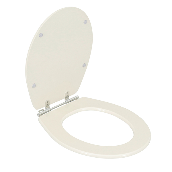 Assento Sanitário Formatos Ravena Targa Izy e Studio com Fechamento Comum Oval MDF Creme Sicmol