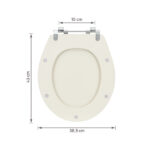 Assento Sanitário Formatos Ravena Targa Izy e Studio com Fechamento Comum Oval MDF Creme Sicmol - Imagem 8