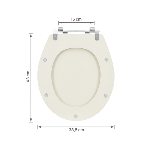Assento Sanitário Formatos Ravena Targa Izy e Studio com Fechamento Comum Oval MDF Creme Sicmol - Imagem 8