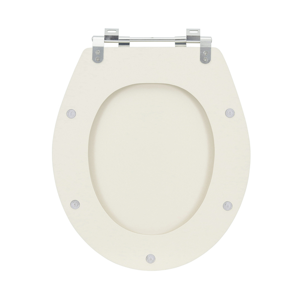 Assento Sanitário Formatos Ravena Targa Izy e Studio com Fechamento Comum Oval MDF Creme Sicmol - Imagem 6