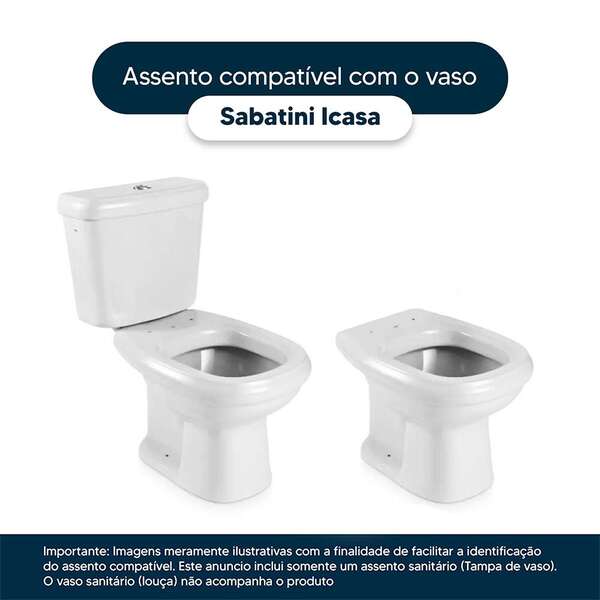 Assento Sanitario Sabatini Branco para Bacia Icasa 6lpf - Imagem 4