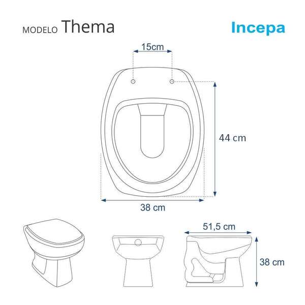 Assento Sanitário Thema Branco para Vaso Incepa Laufen - Imagem 7