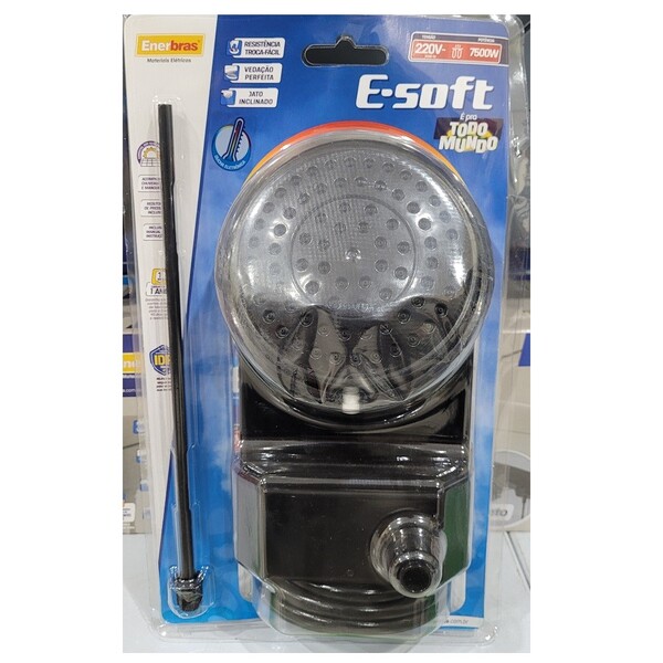 Chuveiro E-soft (220v 7500w) Preto - Enerbras - 3902-e P - Imagem 5