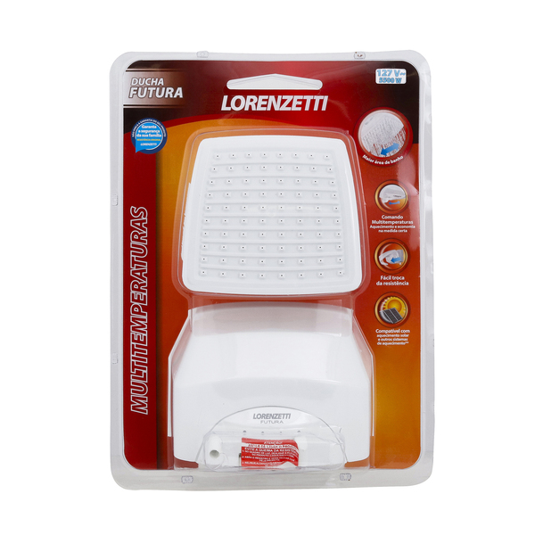 Chuveiro Elétrico Multitemperatura 127v (110v) 5500w Branco Quadrado Futura Lorenzetti - Imagem 6