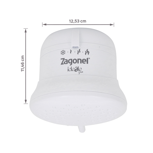 Chuveiro Elétrico Multitemperatura 220v 6800w Branco Redondo Ideale Plus Sem Cano Zagonel - Imagem 6