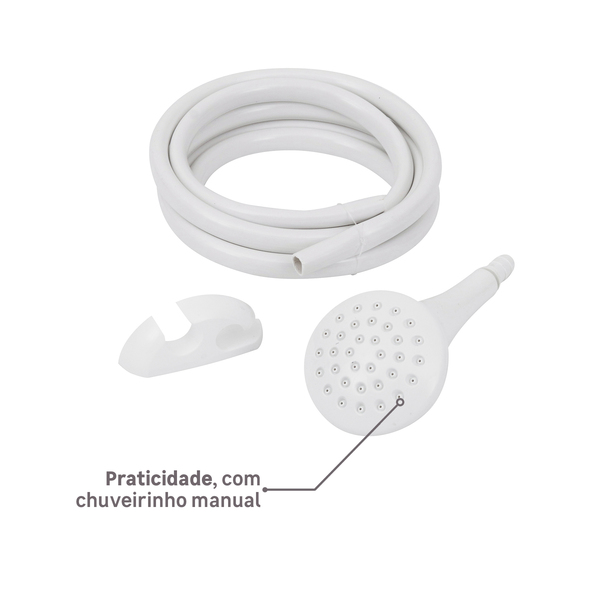 Chuveiro Elétrico Multitemperatura 220v 7800w Branco Redondo com Pressurizador Jet Turbo Lorenzetti - Imagem 6