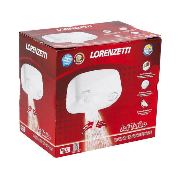 Chuveiro Elétrico Multitemperatura 220v 7800w Branco Redondo com Pressurizador Jet Turbo Lorenzetti - Imagem 10