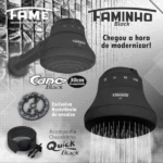 Chuveiro Elétrico Ducha Faminho Black 4t C Cano Preto 220v - Imagem 5