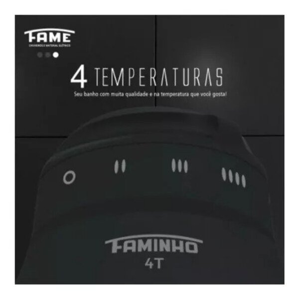 Chuveiro Elétrico Ducha Faminho Black 4t C Cano Preto 220v - Imagem 4