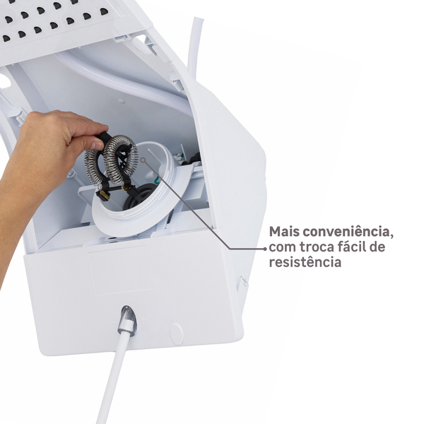 Chuveiro Elétrico Eletrônico 127v (110v) 5500w Branco Quadrado Ducali Zagonel - Imagem 6