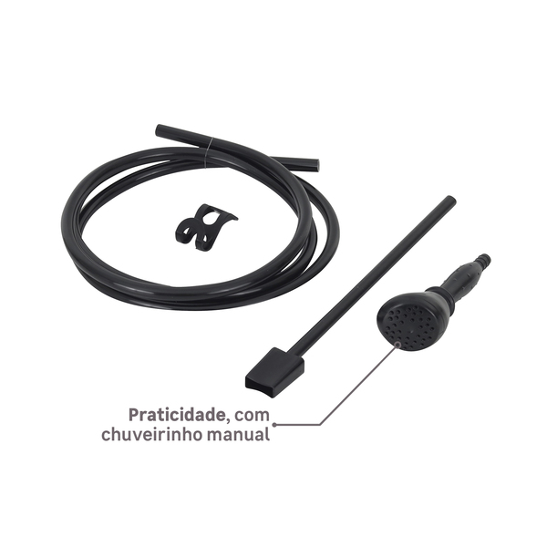 Chuveiro Elétrico Eletrônico 127v (110v) 5500w Preto Quadrado Ducali Zagonel - Imagem 5