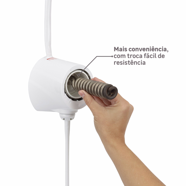 Chuveiro Elétrico Eletrônico 127v (110v) 3500w Branco Redondo com Resistência Blindada Advanced Lorenzetti - Imagem 4