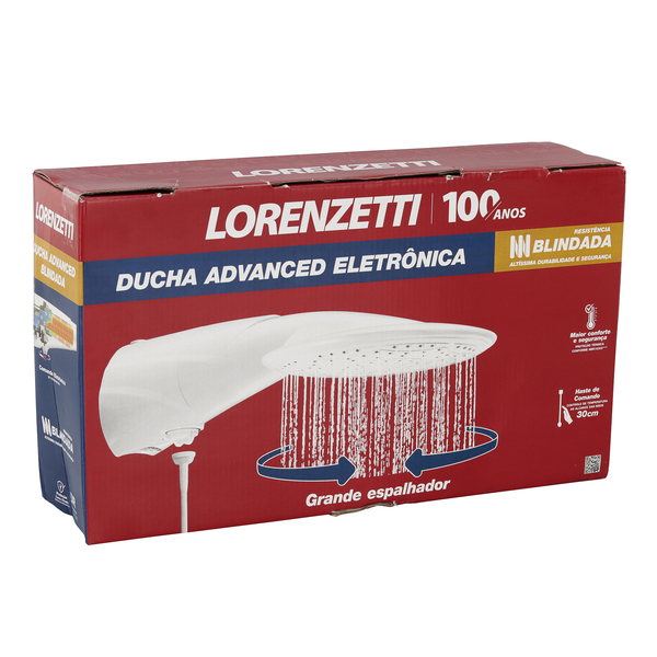 Chuveiro Elétrico Eletrônico 127v (110v) 3500w Branco Redondo com Resistência Blindada Advanced Lorenzetti - Imagem 9