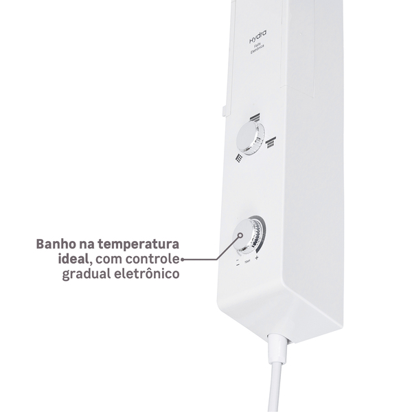 Chuveiro Elétrico Eletrônico 127v (110v) 5500w Branco e Cromado Quadrado Falls Hydra - Imagem 8