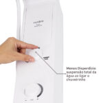 Chuveiro Elétrico Eletrônico 127v (110v) 5500w Branco Quadrado Falls Hydra - Imagem 7