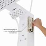 Chuveiro Elétrico Eletrônico 127v (110v) 5500w Branco Quadrado Falls Hydra - Imagem 5
