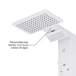 Chuveiro Elétrico Eletrônico 127v (110v) 5500w Branco Quadrado Falls Hydra - Imagem 6