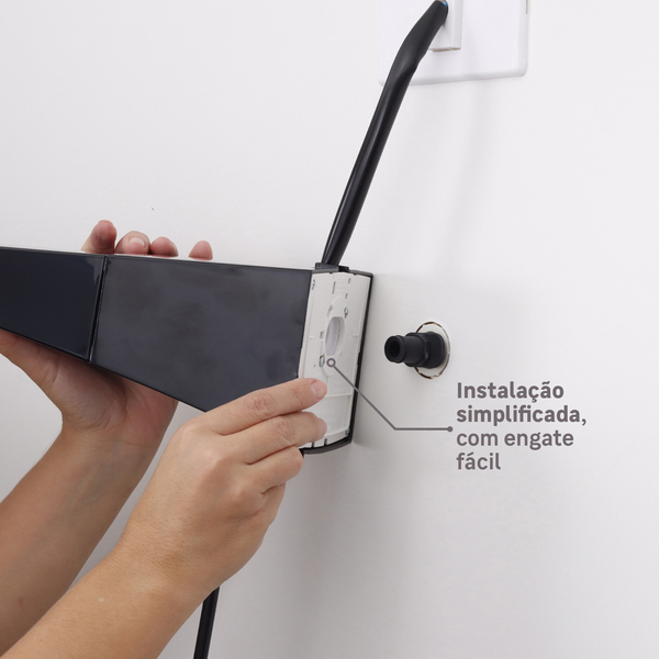 Chuveiro Elétrico Híbrido Eletrônico com Visor Digital 220v 7700w Preto Quadrado Polo Plus Hydra - Imagem 5