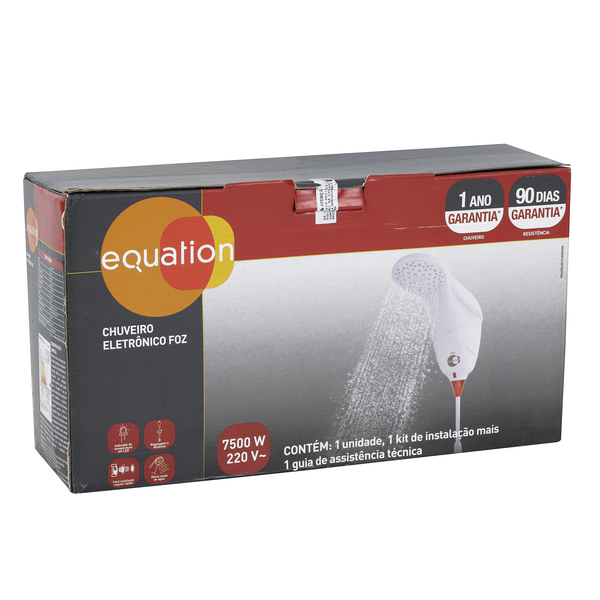 Chuveiro Elétrico Eletrônico 220v 7500w Branco Redondo Foz Equation - Imagem 8