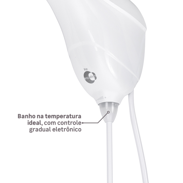 Chuveiro Elétrico Eletrônico 220v 7500w Branco Redondo Foz Equation - Imagem 5