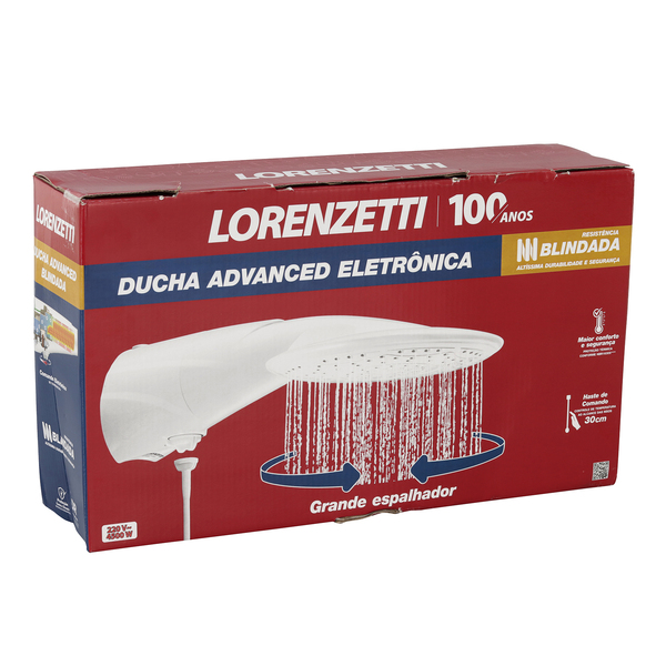 Chuveiro Elétrico Eletrônico 220v 4500w Branco Redondo com Resistência Blindada Advanced Lorenzetti - Imagem 8