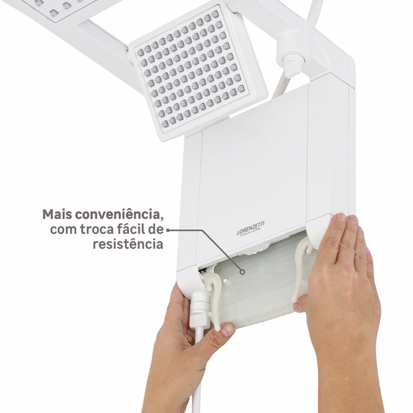 Chuveiro Elétrico Eletrônico 127v (110v) 5500w Branco Quadrado Acqua Duo Ultra Lorenzetti - Imagem 5