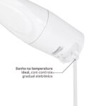 Chuveiro Elétrico Eletrônico 127v (110v) 5500w Branco Quadrado Loren Mostrarer Lorenzetti - Imagem 5