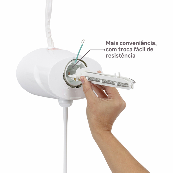 Chuveiro Elétrico Eletrônico 127v (110v) 5500w Branco Redondo Top Jet Lorenzetti - Imagem 4
