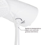 Chuveiro Elétrico Eletrônico 127v (110v) 5500w Branco Redondo Top Jet Lorenzetti - Imagem 5