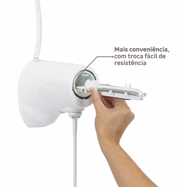 Chuveiro Elétrico Eletrônico 127v (110v) 5500w Branco Redondo com Pressurizador Advanced Lorenzetti - Imagem 4