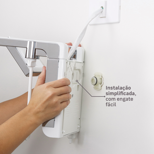 Chuveiro Elétrico Eletrônico 220v 6800w Branco e Cromado Quadrado Acqua Duo Ultra Lorenzetti - Imagem 5