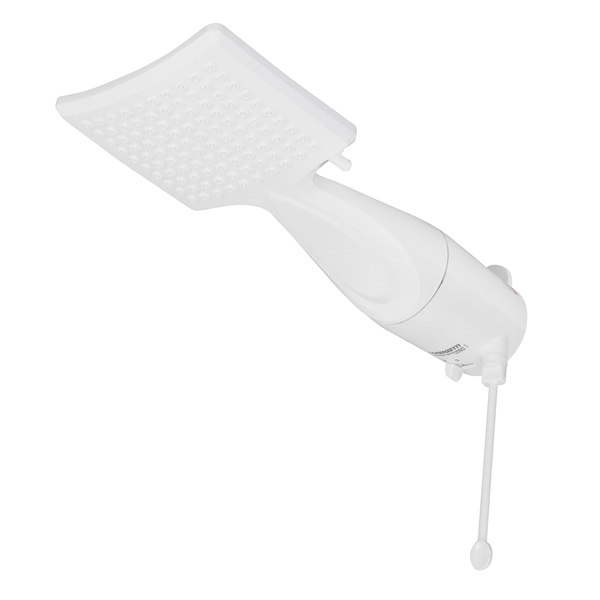 Chuveiro Elétrico Eletrônico 220v 6800w Branco Quadrado Loren Mostrarer Lorenzetti