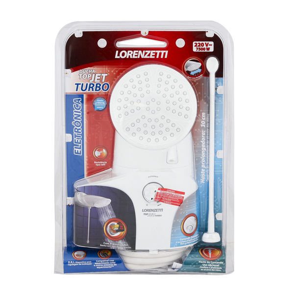 Chuveiro Elétrico Eletrônico 220v 7500w Branco Redondo com Pressurizador Top Jet Lorenzetti - Imagem 8