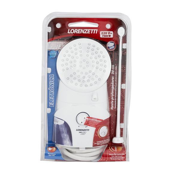 Chuveiro Elétrico Eletrônico 220v 7500w Branco Redondo Top Jet Lorenzetti - Imagem 8