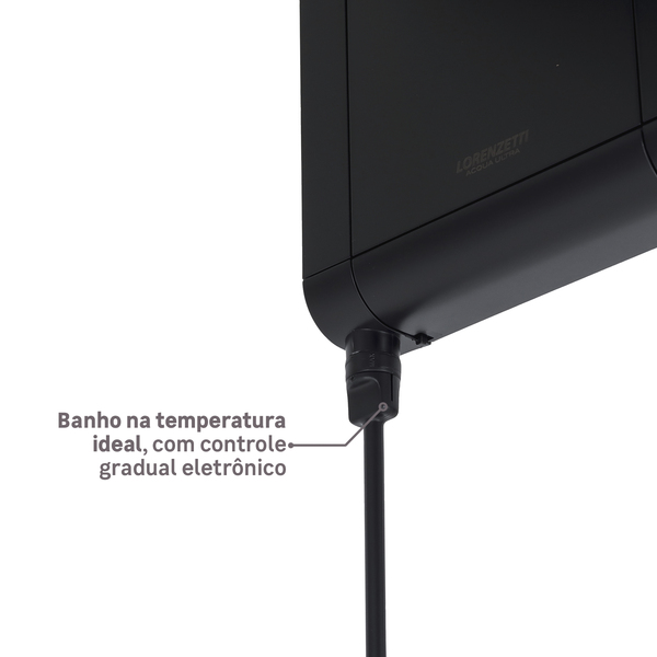 Chuveiro Elétrico Eletrônico 220v 7800w Preto Fosco Quadrado Acqua Duo Ultra Lorenzetti - Imagem 6