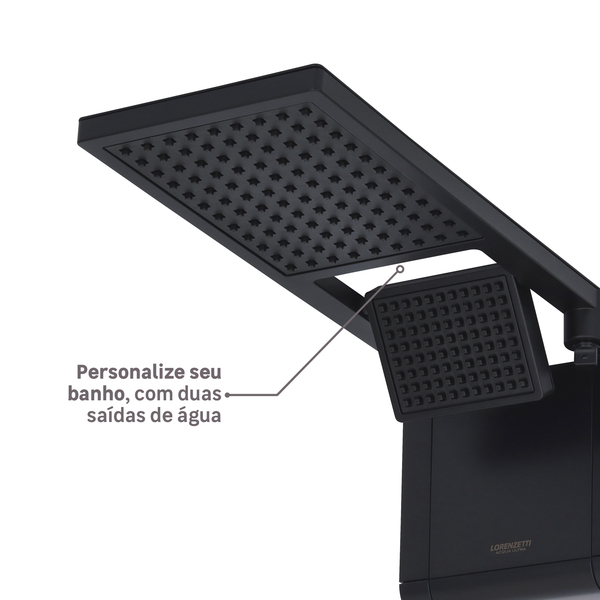 Chuveiro Elétrico Eletrônico 220v 7800w Preto Fosco Quadrado Acqua Duo Ultra Lorenzetti - Imagem 5